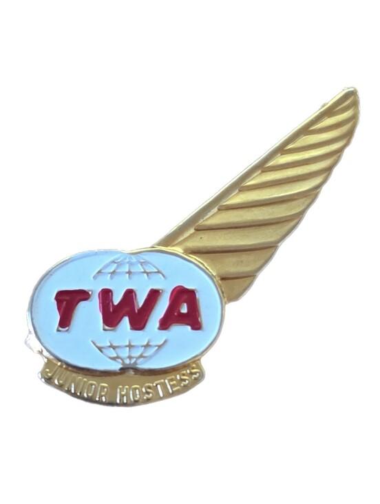 Trans World Airlines Other - Junior Hostess Gold and White Enamel Wing Pin